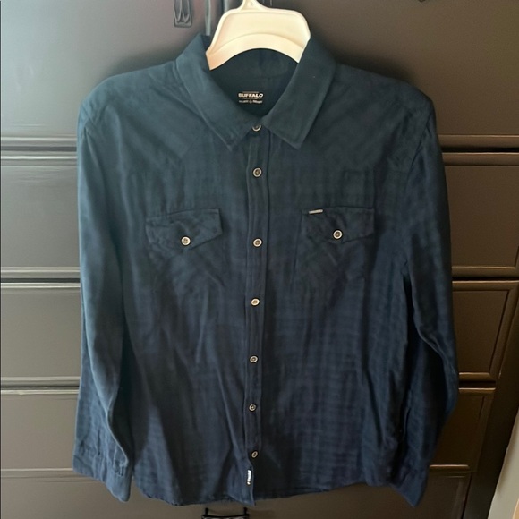 Buffalo David Bitton Dark Blue Plaid Shirt - Picture 1 of 7
